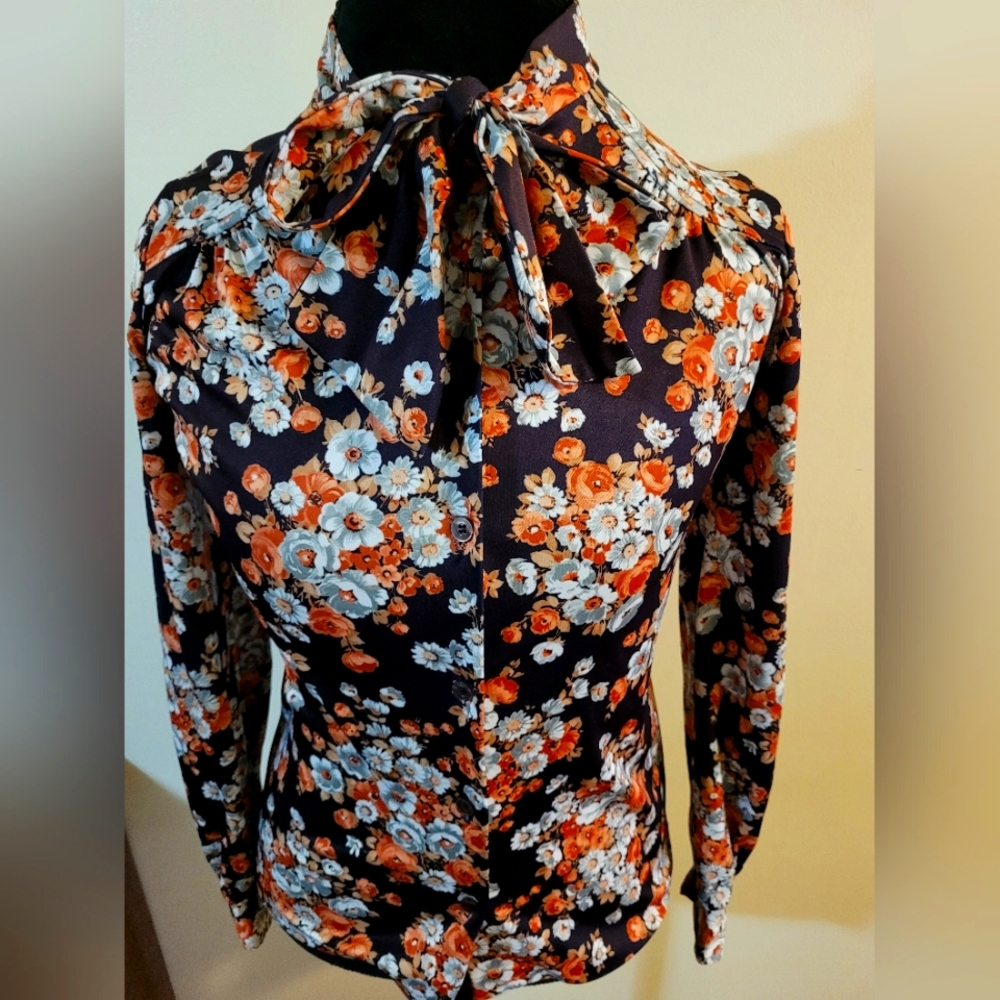 Floral Vintage Bow Blouse